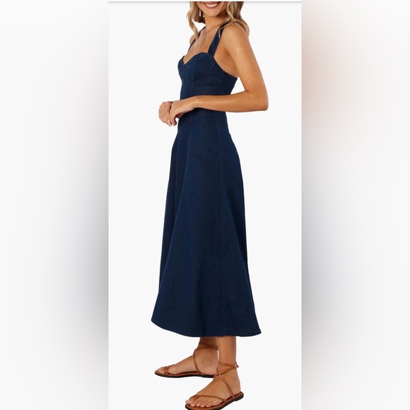 NWT Petal & Pup Elegant Everly Crossback Denim Dress SzL - Picture 2 of 14